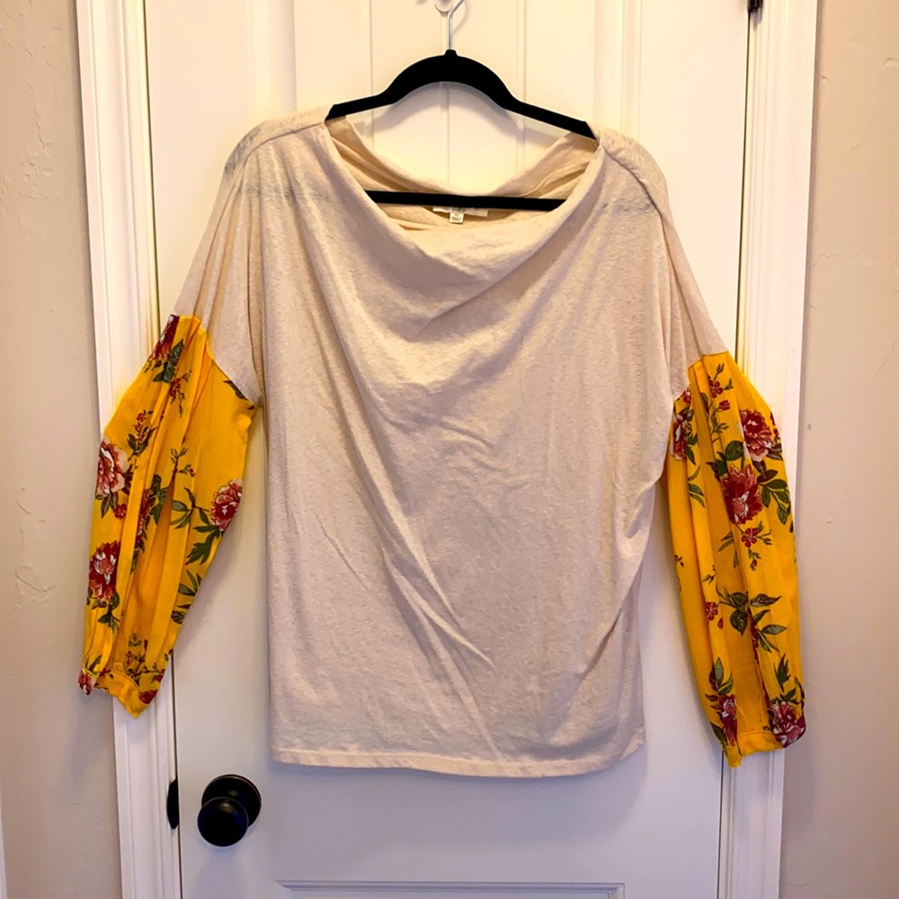 Floral Sleeve Boutique Style Blouse